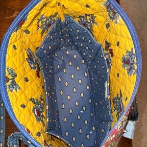 Vintage Vera Bradley Quilted Tote - Blue and Yellow Floral